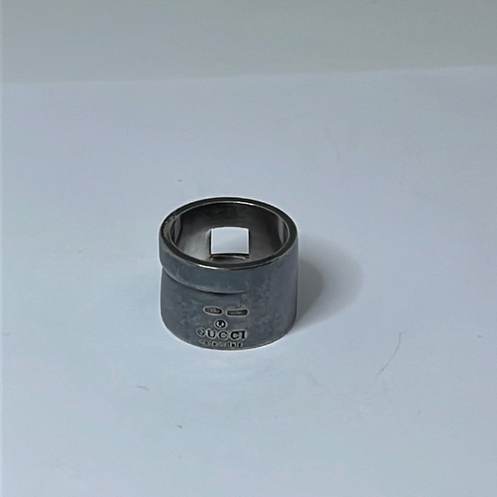 Authentic Gucci Ruthenium sterling silver band ring size5